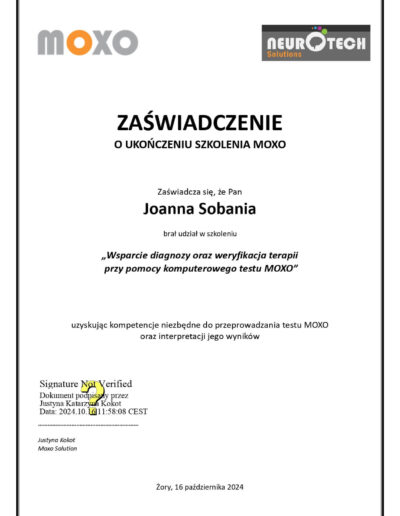 zaswiadczenie-szkolenie -MOXO-joanna-sobani